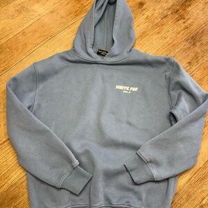 White Fox Blue Hooded Sweatshirt